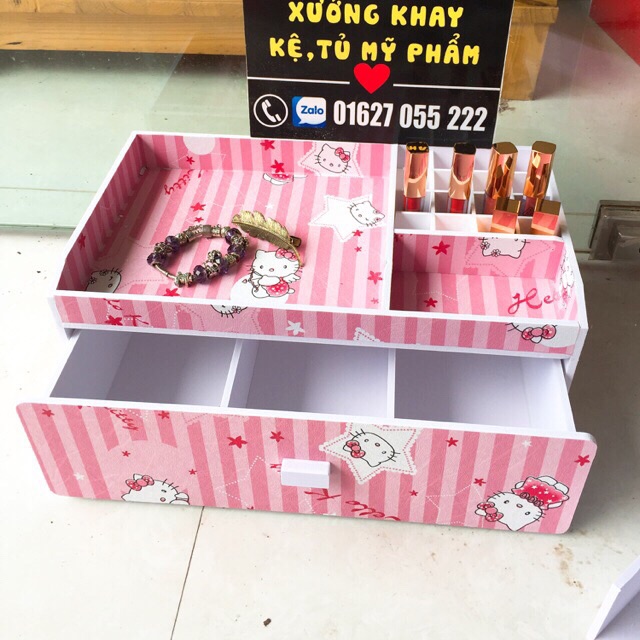 Kệ mỹ phẩm đại 35cm hello kitty sọc