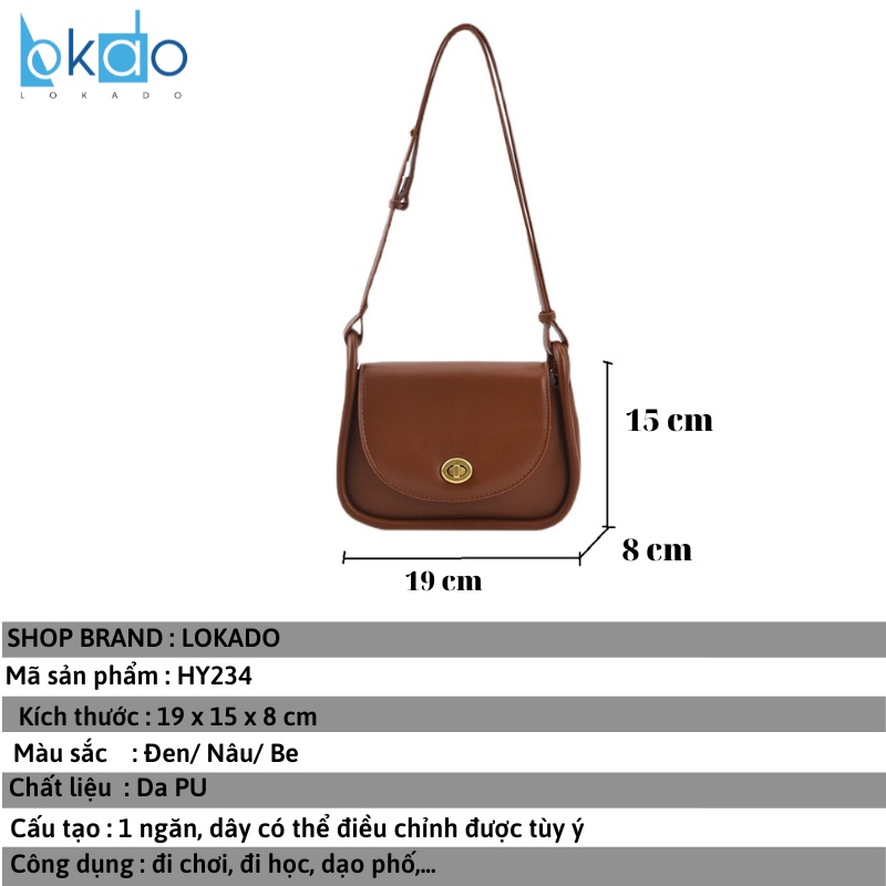Túi xách nữ đẹp đeo chéo thời trang công sở cao cấp phong cách sang chảnh LOKADO HY234