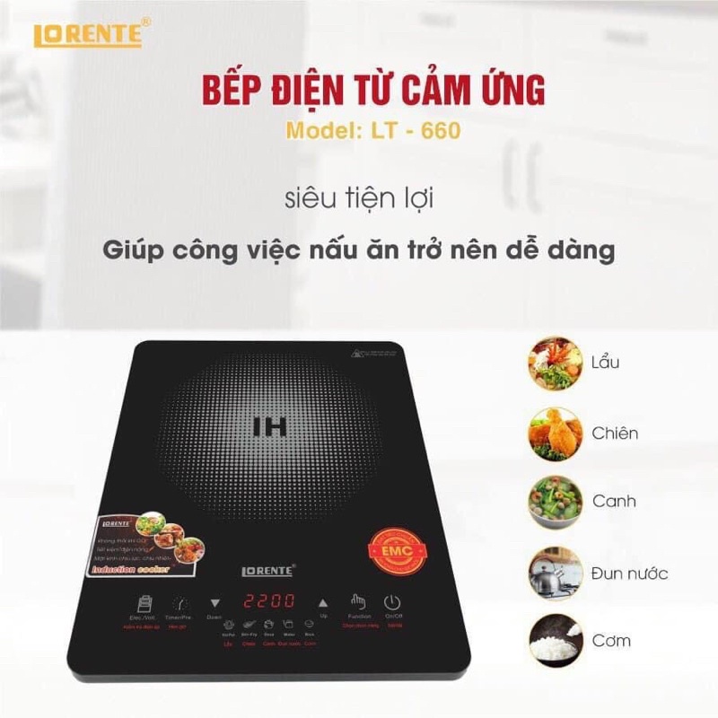 Bếp điện từ Lorente LT-660 Hàng Chính Hãng-