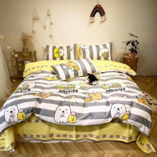 Bộ Chăn Ga Gối Gấu Mini Cotton Poly