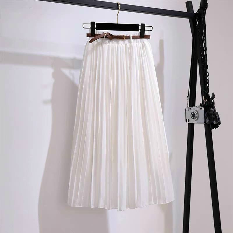 Chân váy ly nhỏ kèm đai