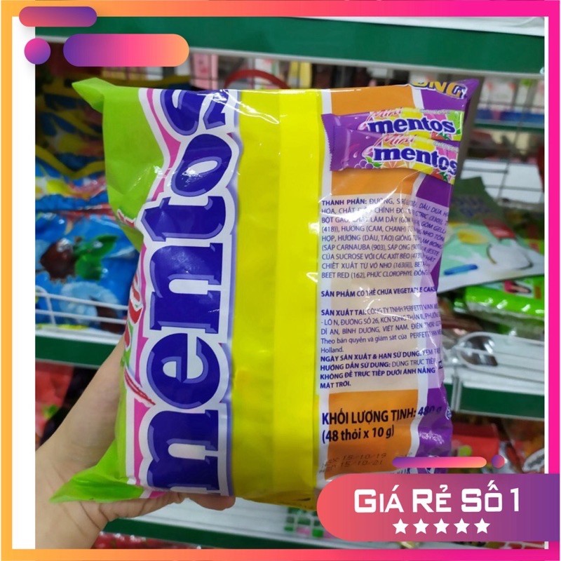 kẹo mentos mini cầu vồng 48 cái x10gr