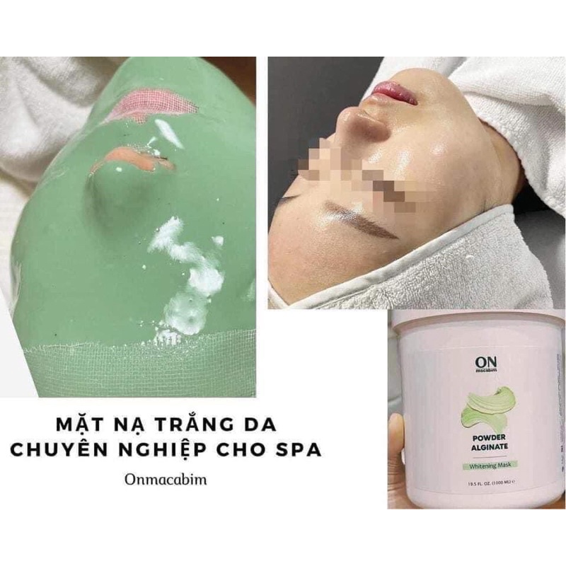 Mặt nạ Onmacabim Alginate Powder Whitening mask - mặt nạ tảo nâu trắng , mịn 200ml