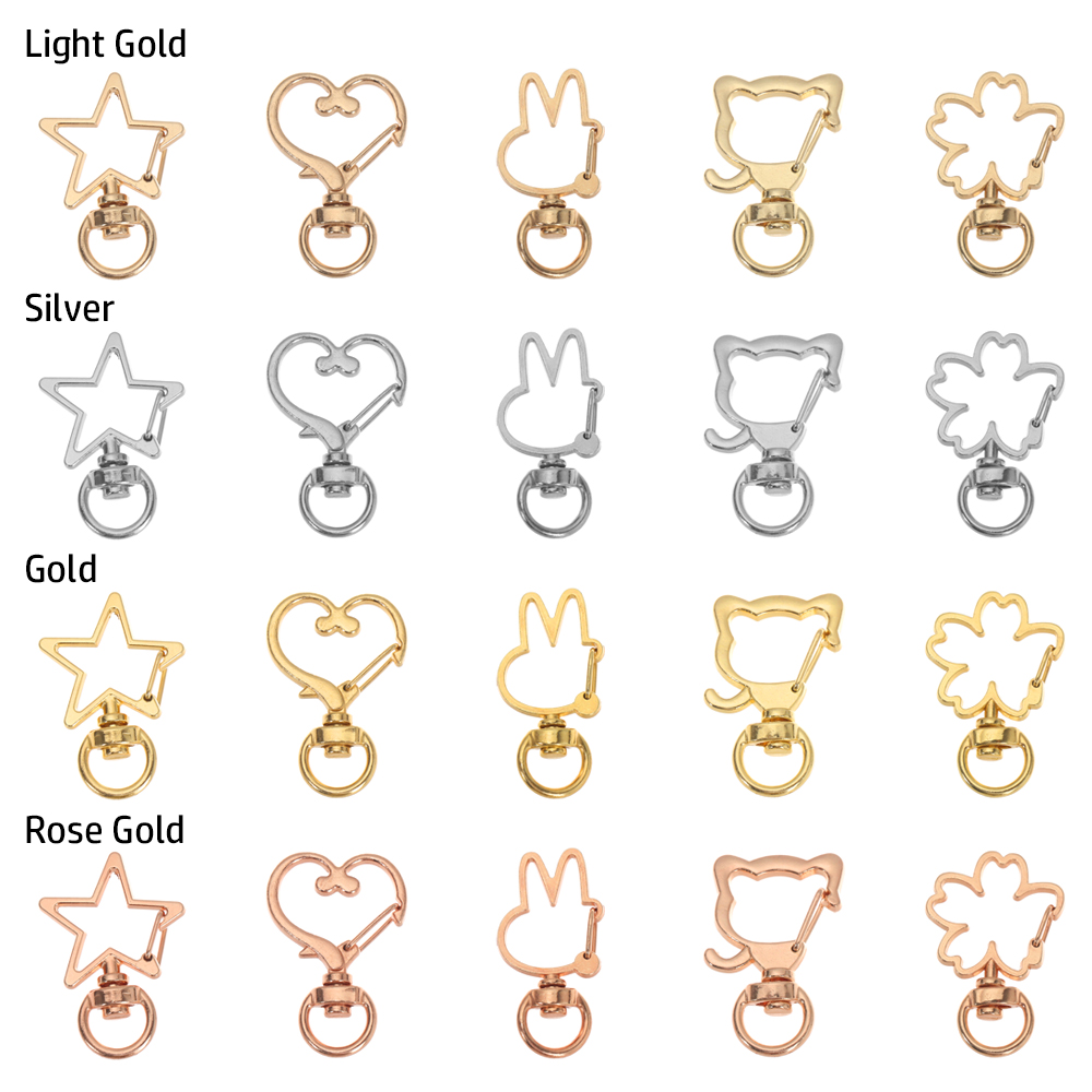 Set 5 móc khóa kim loại hình tôm hùm tự làm dây đeo túi xách