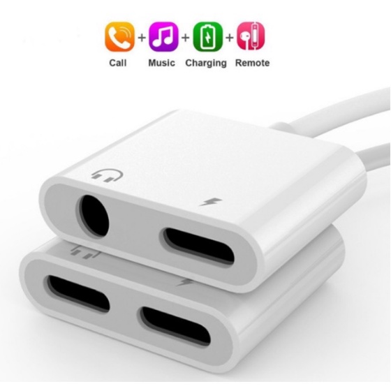 Jack chuyển đổi tai nghe chân Sang Jack tròn 3.5 mm Kèm Chân Sạc Dành Cho IP7 trở lên-Mario case