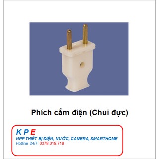 Phích cắm điện, chui đực, chui cắm chân tròn nival giá rẻ -kpe electric