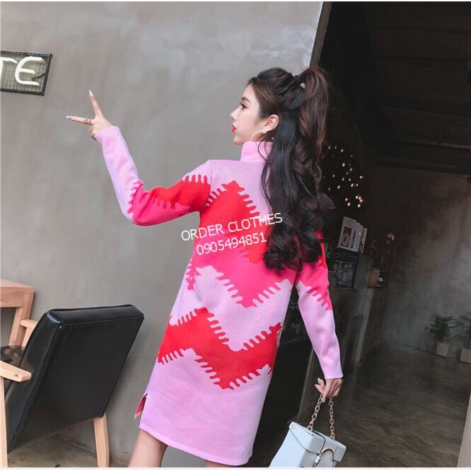 Đầm Len Hàn Quốc Hàng Quảng Châu Cao Cấp Bin Sports XH002