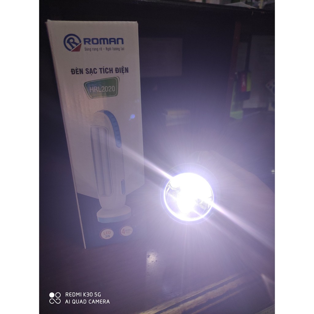 Đèn sạc tích điện 2 trong 1 LED Roman cao cấp HRL2020