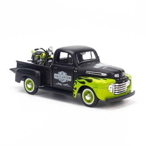 Mô hình xe Ford F-1 Pick Up 1948 With Harley 1942 WLA Flathead 1:24 Maisto