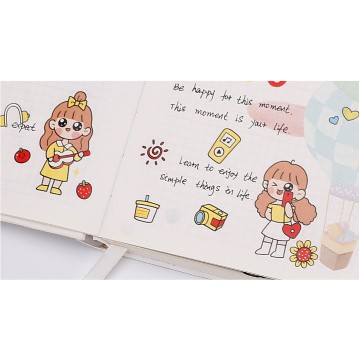 Miếng Dán Washi Sticker In Họa Tiết Cô Bé DIY Trang Trí Cực Dễ Thương