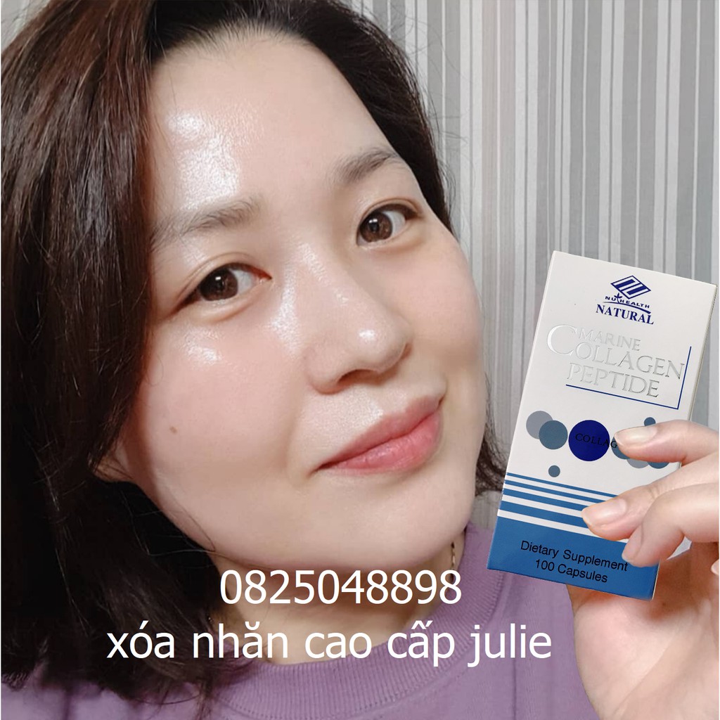 Viên Uống Xóa Nám Trắng Da NuHealth Của Mỹ Marine Collagen Peptide 100 viên