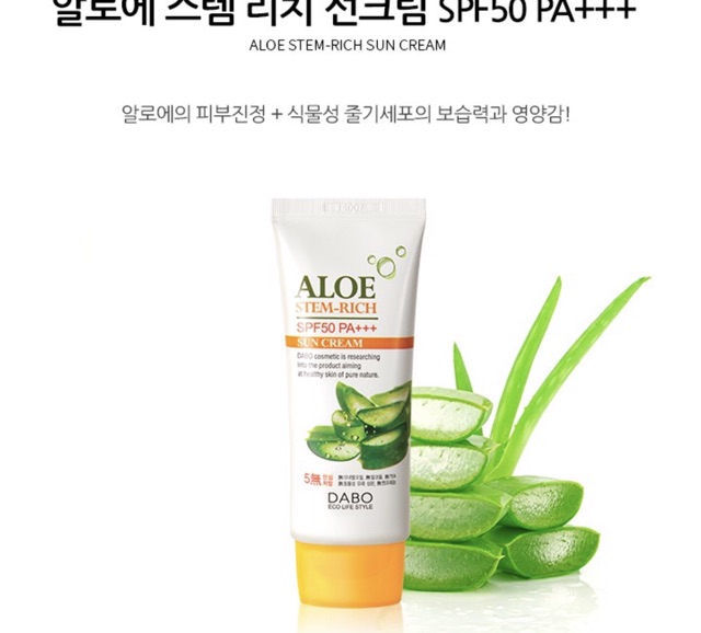 Kem Chống Nắng Lô Hội DABO ALOE - Hàn Quốc