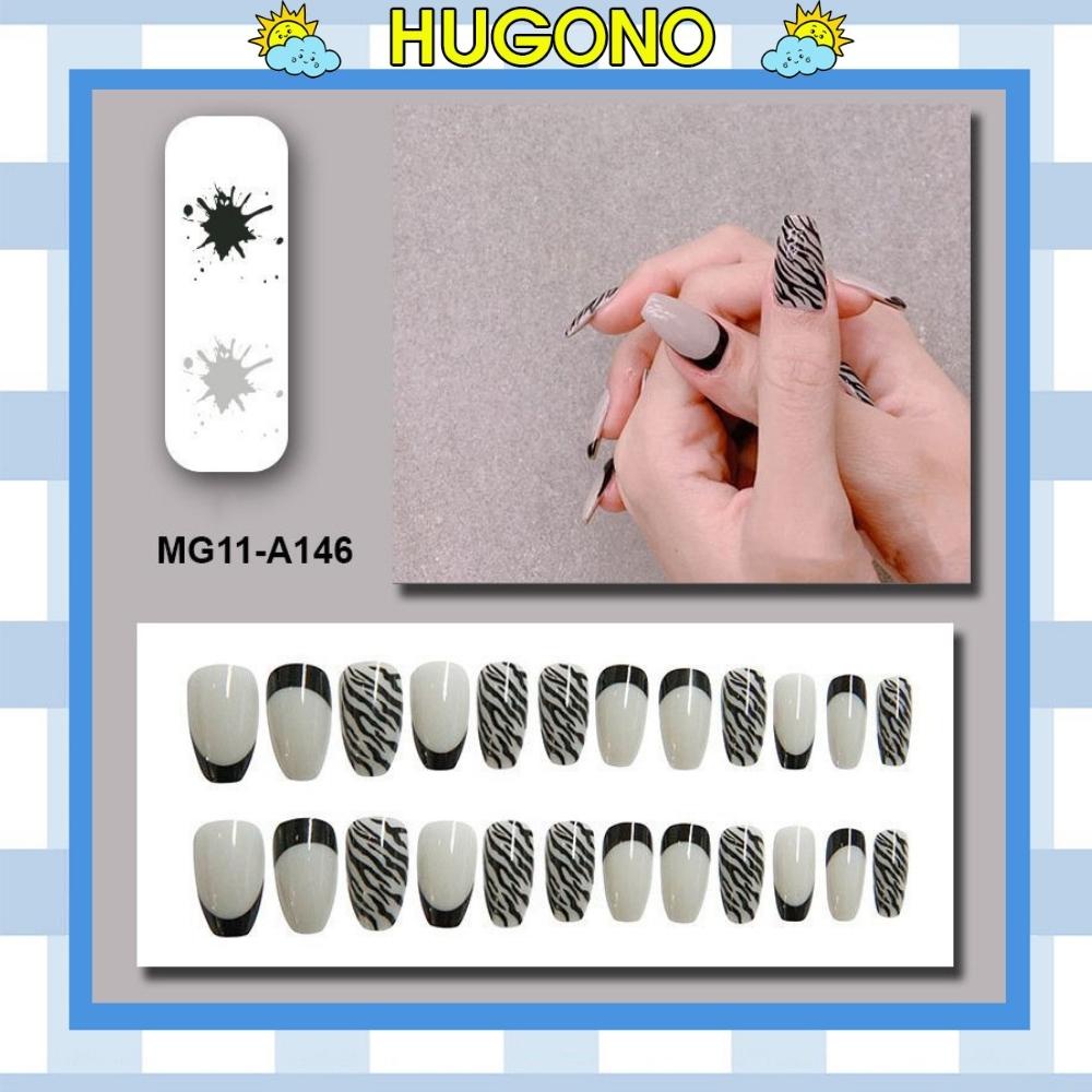 Bộ 24 móng giả 3D Hugono móng tay giả hoạ tiết bắt mắt thời trang MG11