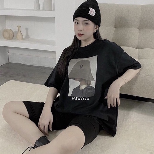 Áo Thun Nam Nữ In Hình Cô Gái MENOTN Tay Lỡ Form Rộng 2 Màu Ulzzang