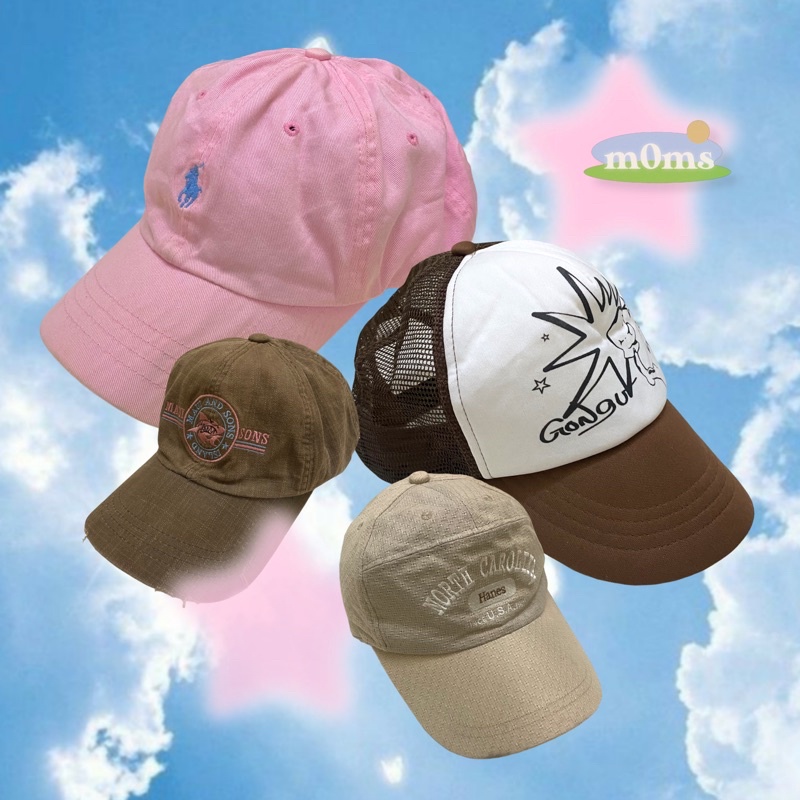 Mũ lưỡi trai nón bucket trucker hat cap 2hand y2k coquette indie vintage