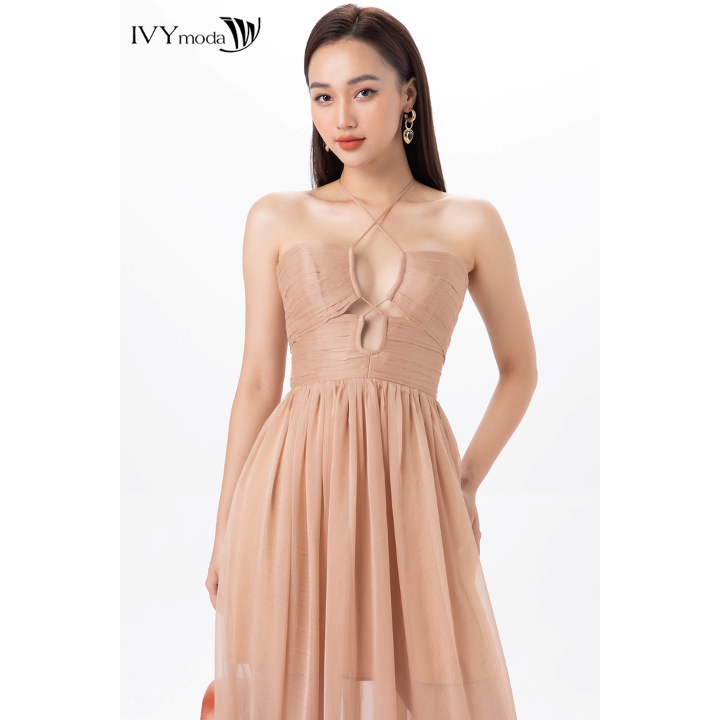 Đầm dạ hội cổ yếm IVY moda MS 45S2714