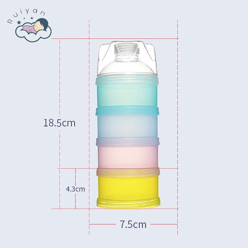 Hộp chiết sữa bột 4 ngăn chống bụi dễ mang theo cho bé