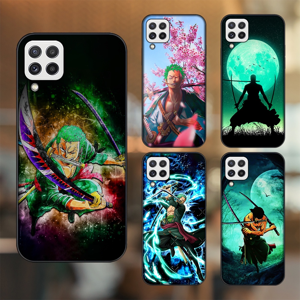 Ốp lưng Samsung A22 4G, A22 5G viền đen in hình Zoro One Piece