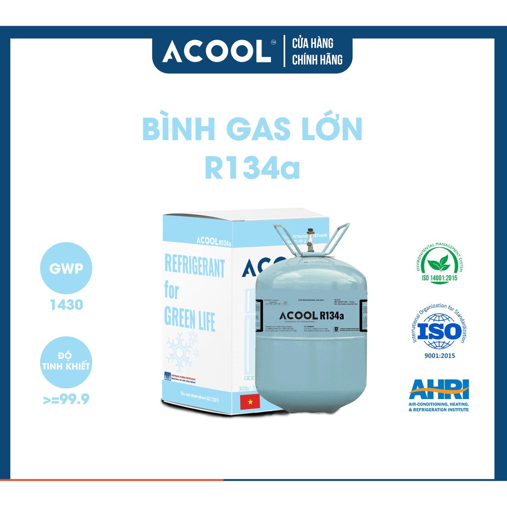 [COMBO GAS LẠNH LỚN+MINI]ACOOL R134a 13.6kg+ACOOL R134a 3.4_TẶNG KÈM TÚI VỆ SINH MÁY LẠNH HOẶC DÂY SẠC GAS