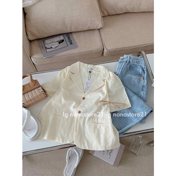 Áo sơmi cộc tay cổ vest Nana21 Nanastore21