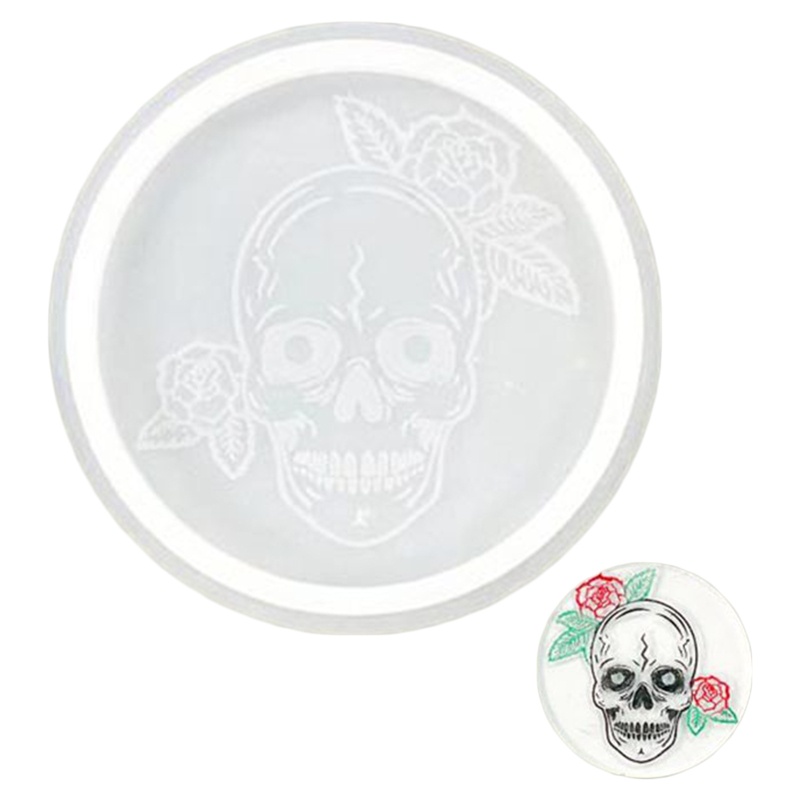 Khuôn Silicone Làm Đế Lót Ly Handmade Hình Đầu Lâu Khủng Long Độc Đáo