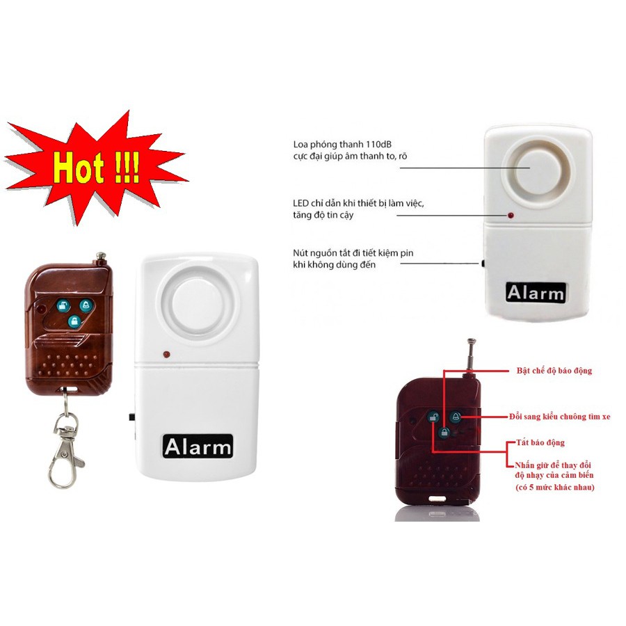 Thiết Bị Chống Trộm Xe Máy, Tìm Xe Trong Bãi Xe 3 NútThiết bị chống trộm xe máy Vibration Alarm giúp dễ tìm xe tiếng kêu