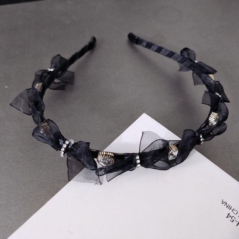 Băng Đô Nơ Đính Đá Phong Cách Pháp Xinh Xắn Cho Nữ