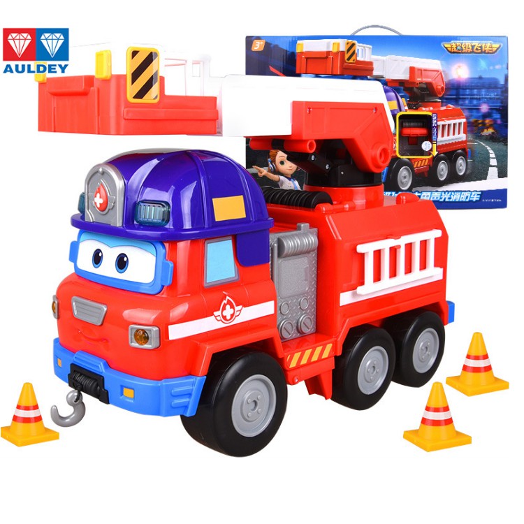 Đồ chơi super wings mô hình Remi xe cứu hộ cỡ lớn có âm thanh và đèn đồ chơi trẻ em