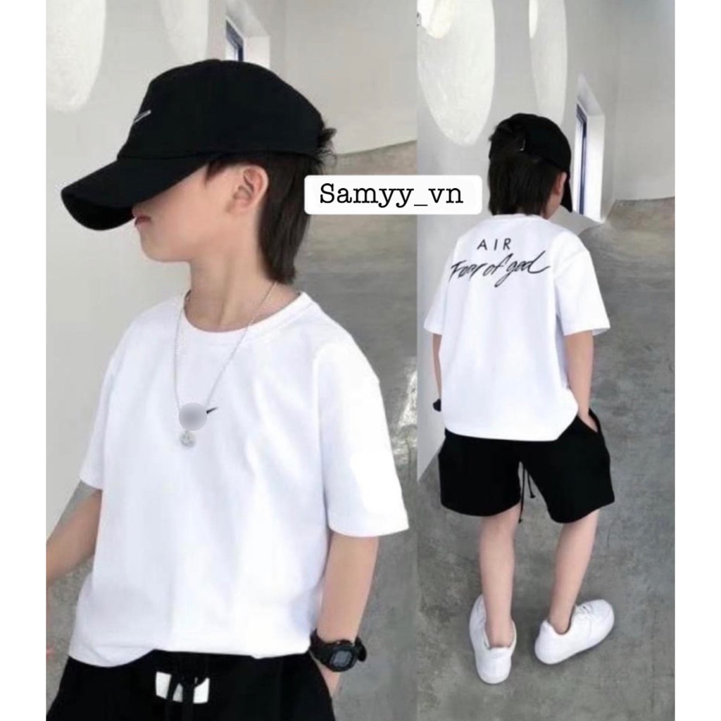 Áo thun tay lỡ cho bé và gia đình  Fear of god Air , áo cộc tay nam nữ unisex, Samyy_vn