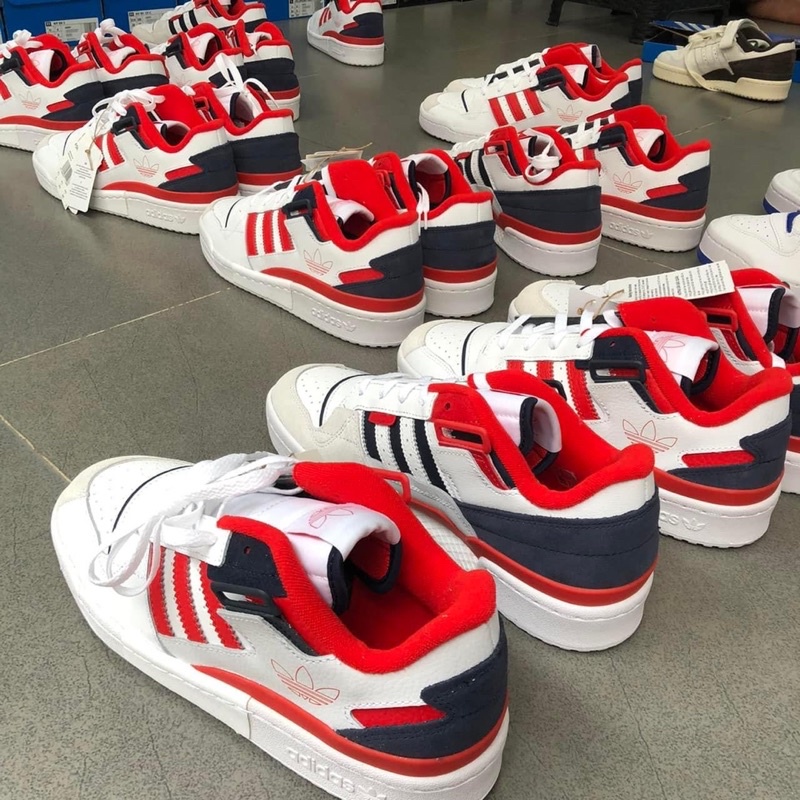 [CHÍNH HÃNG 100%] Giày Adidas Forum Exhibit Low màu trắng đỏ đế bằng