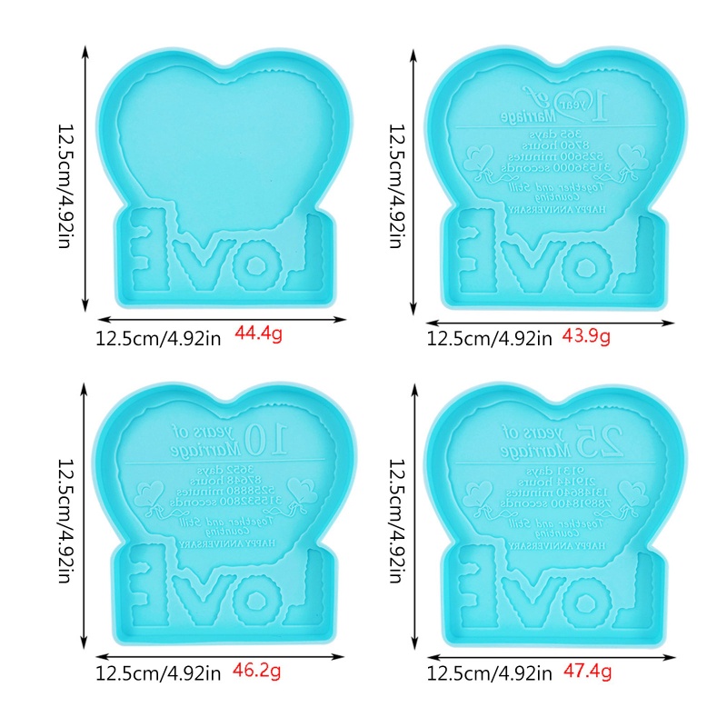 Sa Khuôn Silicone Hình Trái Tim Làm Đồ Trang Trí Thủ Công DIY