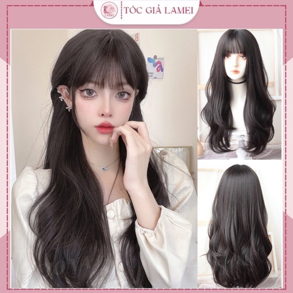 Tóc giả nữ nguyên đầu❤️FREESHIP❤️Cả đầu cao cấp xoăn sóng dài sang chảnh