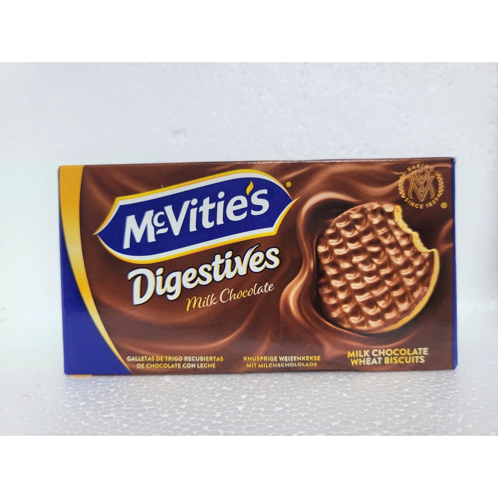 [Hộp 200g – NHÃN NÂU] BÁNH QUY LÚA MÌ NGUYÊN CÁM SÔ CÔ LA SỮA [U.K] MCVITIE’S Milk Chocolate Wheat Biscuits (anm)