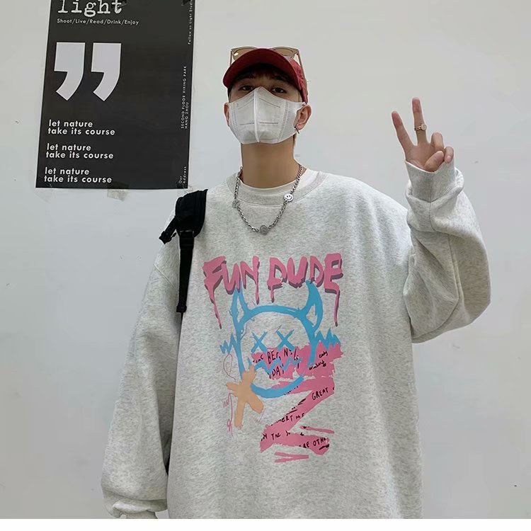 Áo tay dài dáng rộng thời trang phong cách hiphop Hàn Quốc cá tính năng động dành cho nam (M-5Xl)