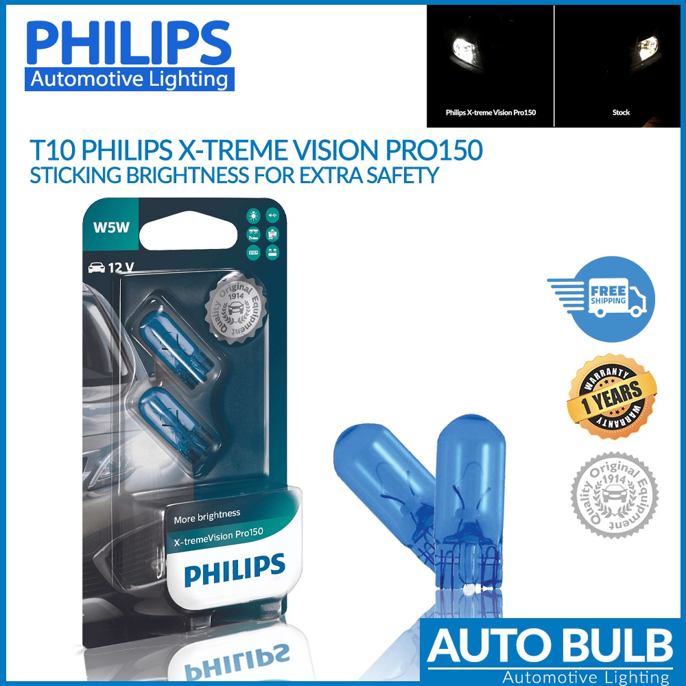 T10 Philips X-treme Vision Pro150 3700K Bóng đèn trắng ấm màu vàng