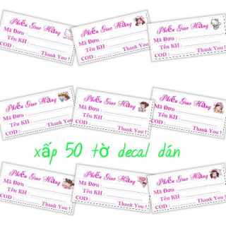 50 Decal phiếu giao hàng