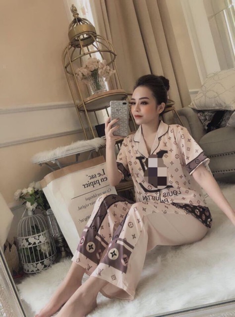 [FREESHIP - GIẢM 10K] Bộ đồ ngủ lụa satin cao cấp quần dài áo cộc | BigBuy360 - bigbuy360.vn