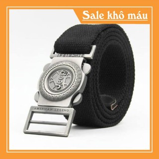 Thắt lưng nam vải dù mặt Jeep tròn