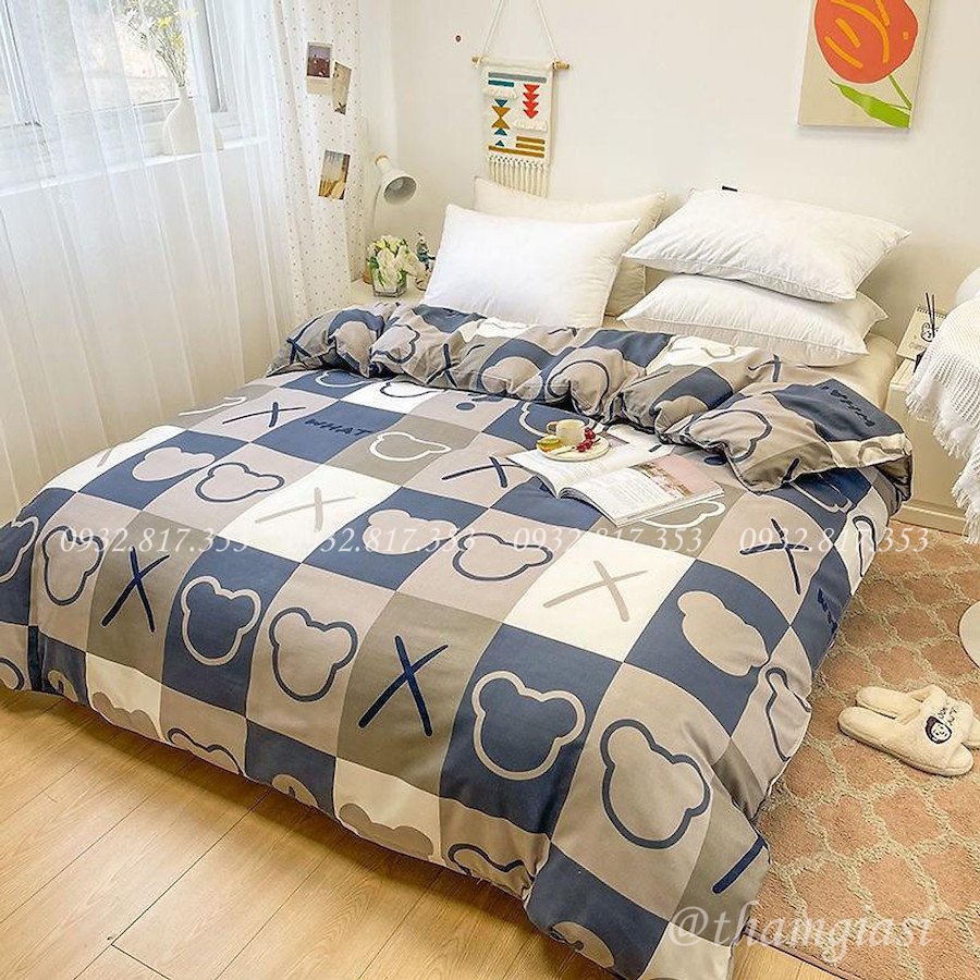 Ga Gối Cotton Poly giá rẻ bọc 2 mặt có khóa kéo cho nệm topper, đệm bông kích thước 1m| 1m2| 1m4| 1m6| 2m