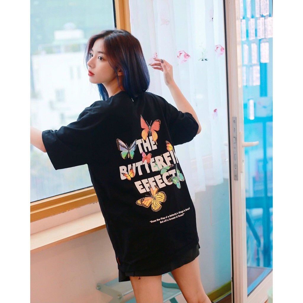 Áo Thun Nữ The Butter Fly Effect Form Rộng Tay Lỡ  - Áo Phông Freesize Dưới 60KG Chất Cotton TAT026