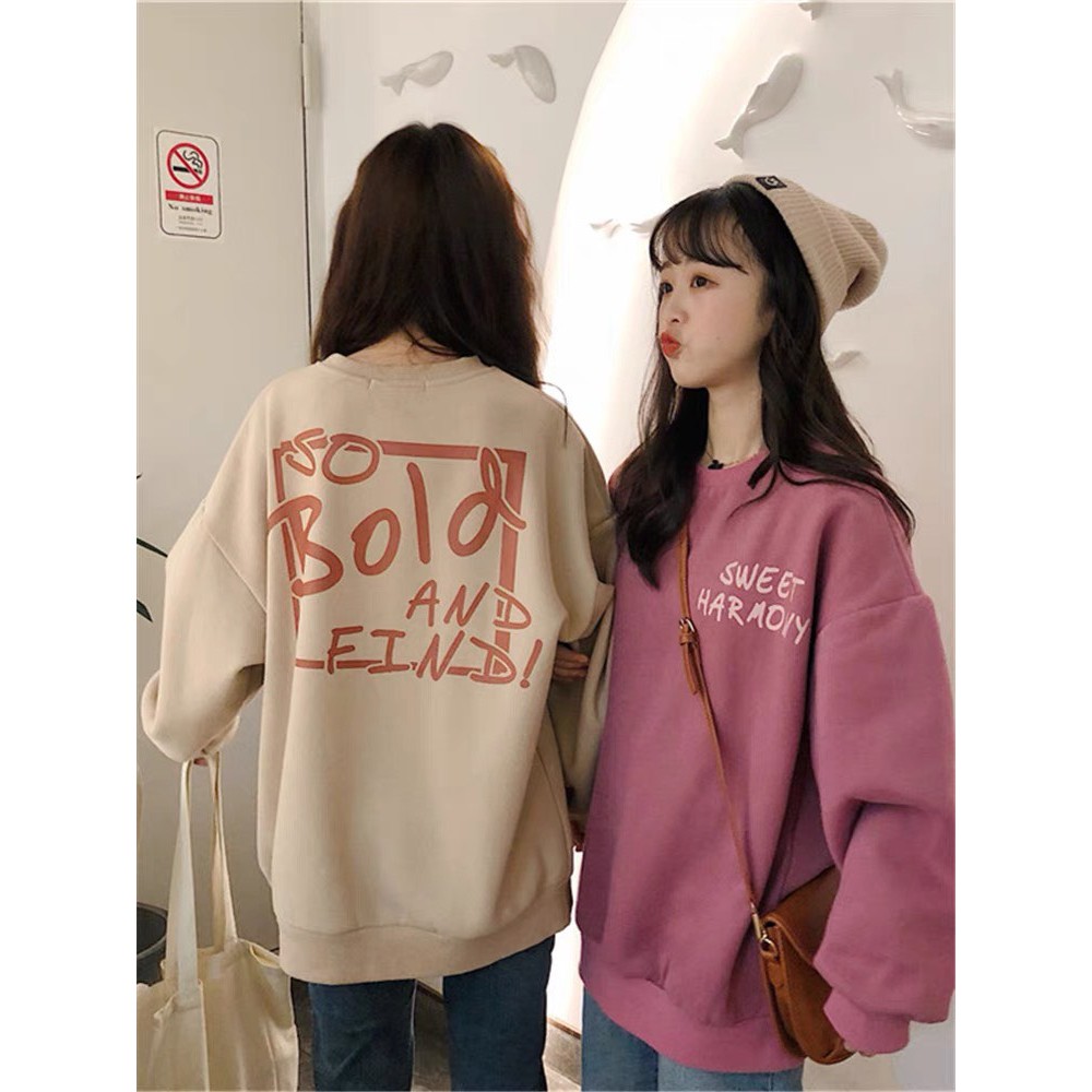 [Áo sweater nữ] áo sweater SuzaHouse form rộng unisex nỉ bông mặc nhà đi chơi màu xanh thời trang ulzzang Hàn Quốc | BigBuy360 - bigbuy360.vn