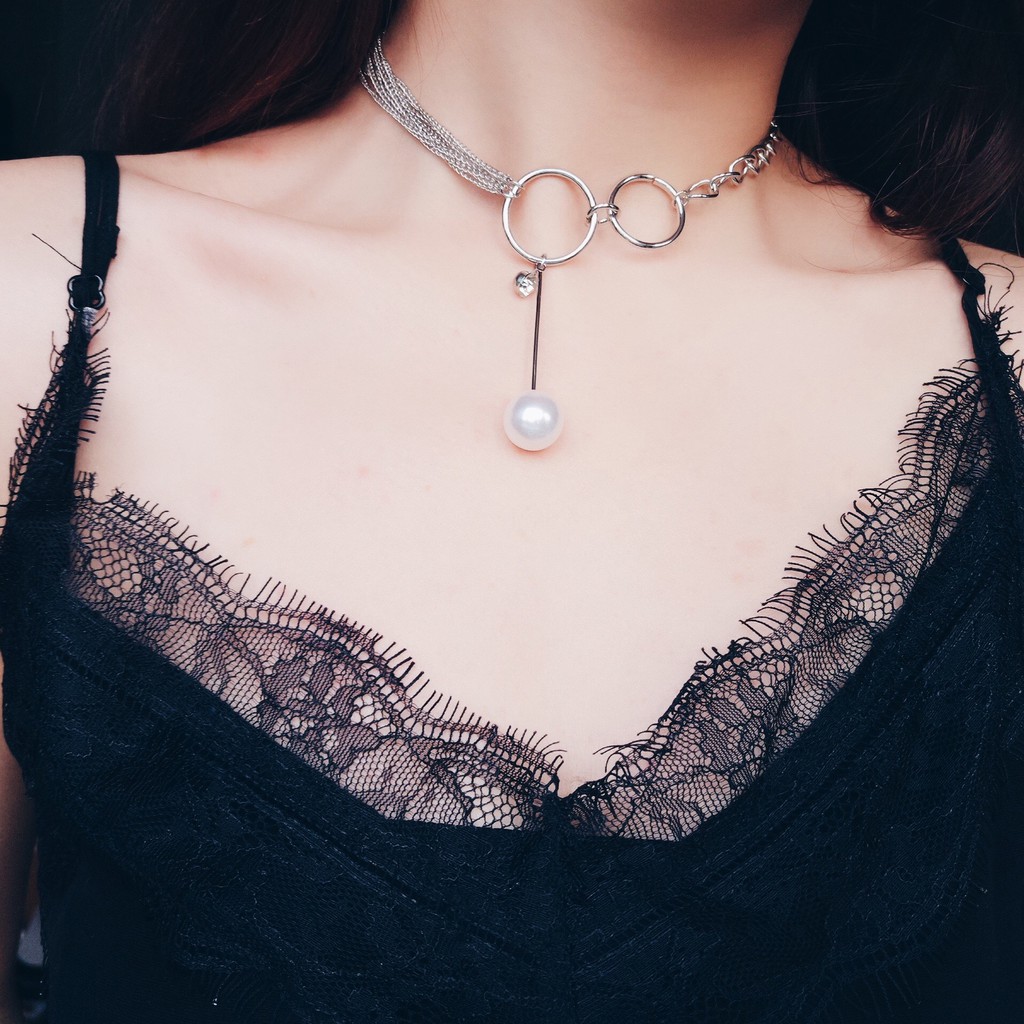 VÒNG CỔ CHOKER HẠT NGỌC CÁ TÍNH - MELY 682