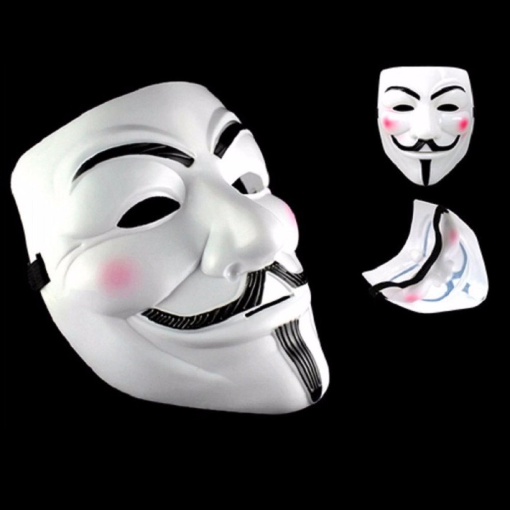 Đồ chơi Mặt Nạ Hóa Trang #Hacker anonymous Màu Trắng lễ hội halowen halloween