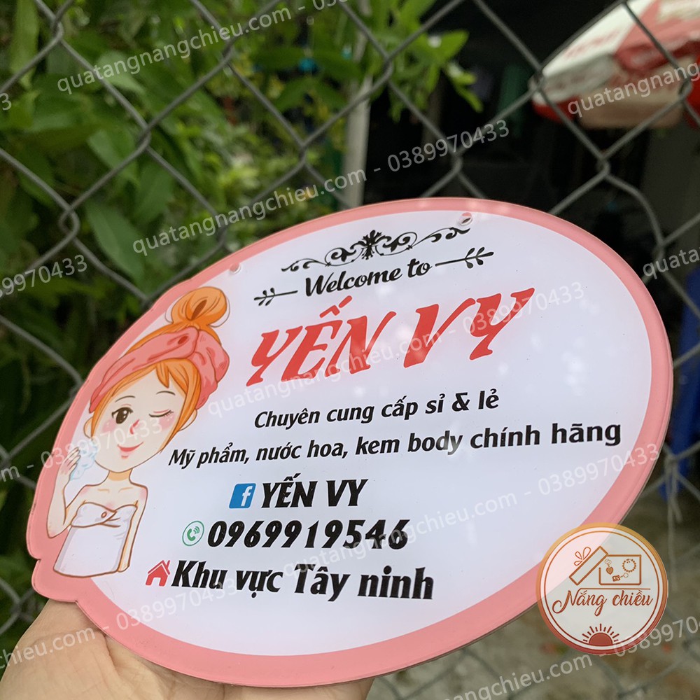 Bảng hiệu sỉ , lẻ mỹ phẩm in theo yêu cầu, chất liệu mica , sáng bóng và an toàn cho người sử dụng