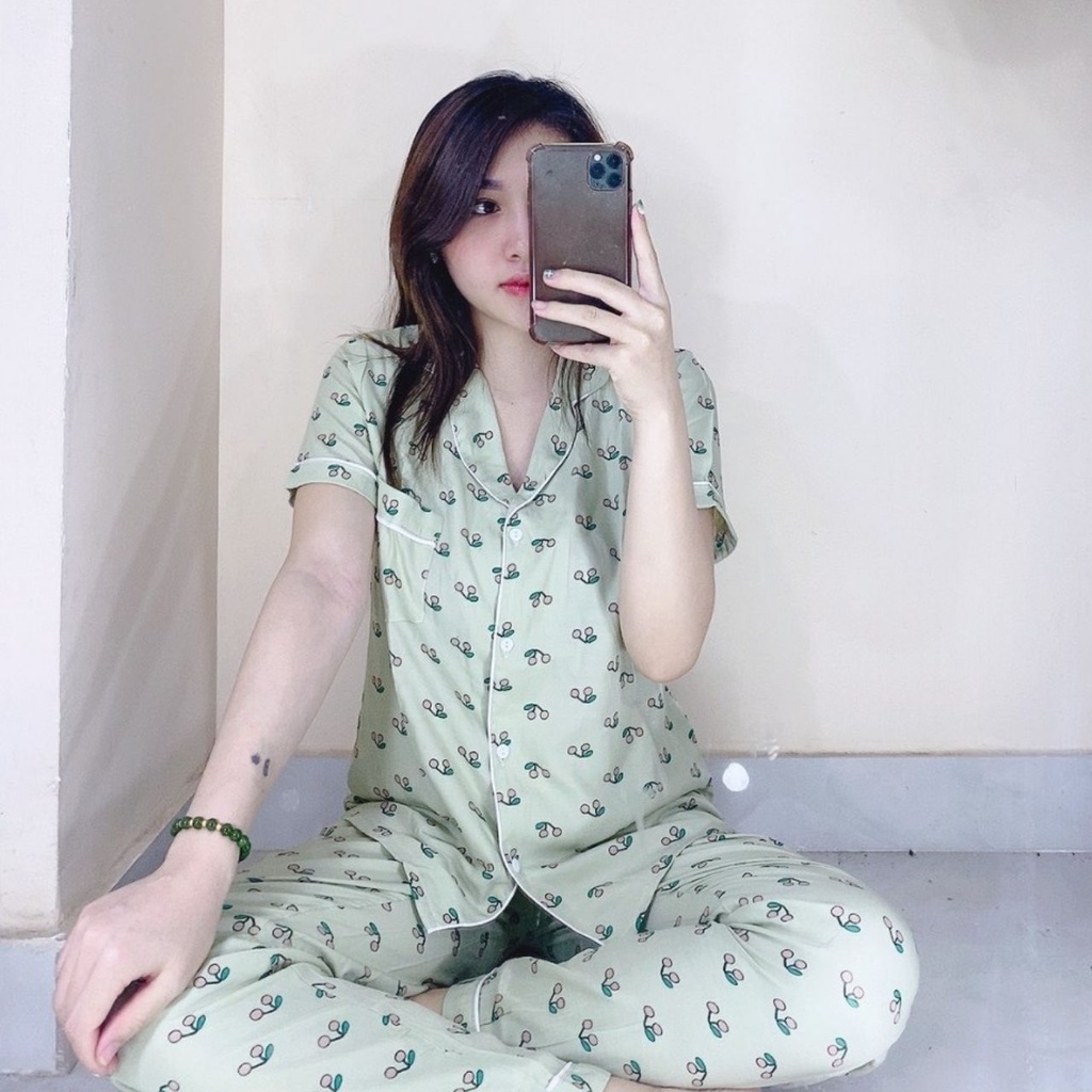 [HÀNG MỚI VỀ] ĐỒ BỘ PIJAMA NỮ MẶC NHÀ ĐŨI MỀM TAY NGẮN QUẦN DÀI