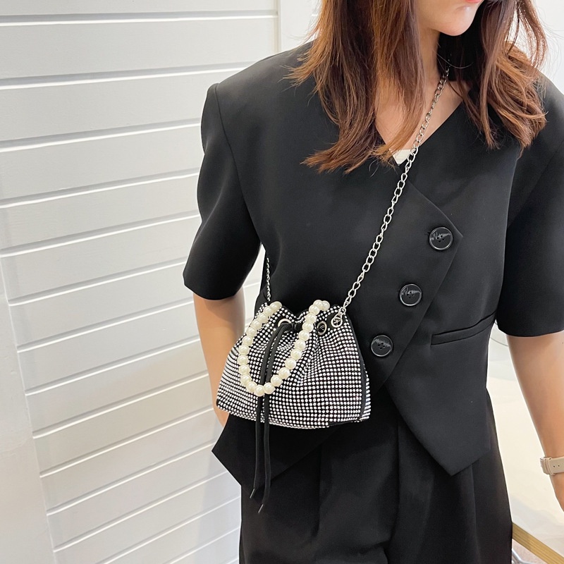 Túi Đeo JASMIN NOIR Chéo Đính Ngọc Trai Kim Cương Dành Cho Nữ