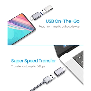Bộ Chuyển Đổi JSAUX Usb Type C Sang Usb A 3.0 (2 Đầu Chuyển Đổi)