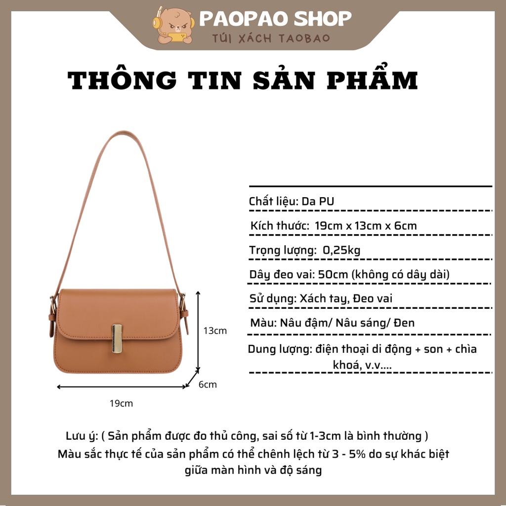 Túi xách nữ kẹp nách size nhỏ da trơn khoá chữ nhật chất liệu da PU cao cấp thời trang giá rẻ - T04075