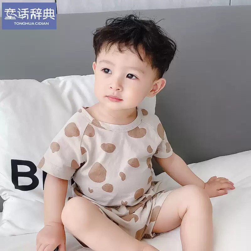 Quần áo cho bé ❤️FREESHIP❤️ bộ quần áo bé trai bé gái chất vải cotton hoai tiết màu sữa bò hot trend