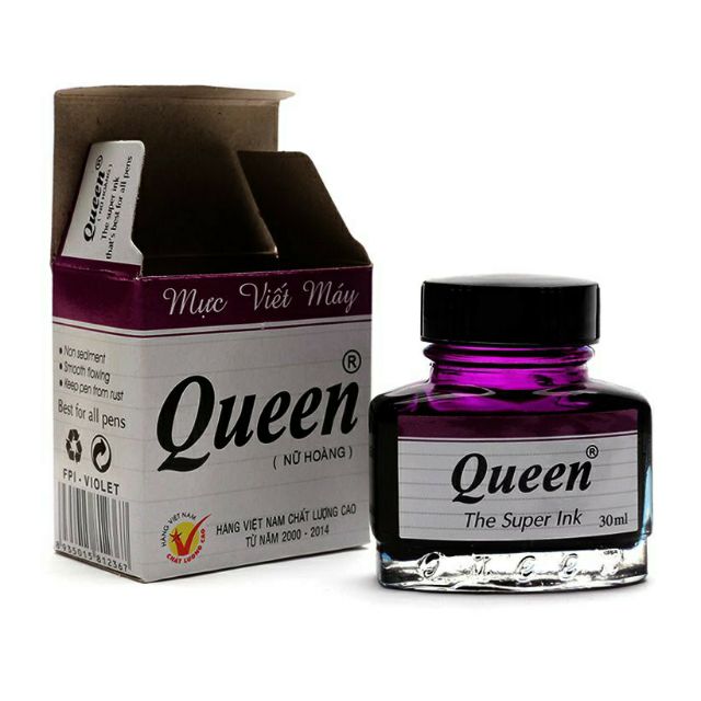 [Mã 151LSSALE giảm 10k đơn 50k] Mực bút máy viết máy QUEEN 30 ml